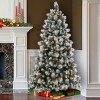 7.5' Prelit Flocked Hinged Glacier Pine Artificial Christmas Tree with Cones & Berries Dual Color Twinkle Lights - National Tree Company - 2 of 4