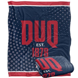 Duquesne University Logo Dots Silky Touch Blanket White 50x60 - 1 of 4