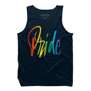 Adult Design By Humans Rainbow Cursive Letters Pride By machmigo Tank Top - 1 of 2