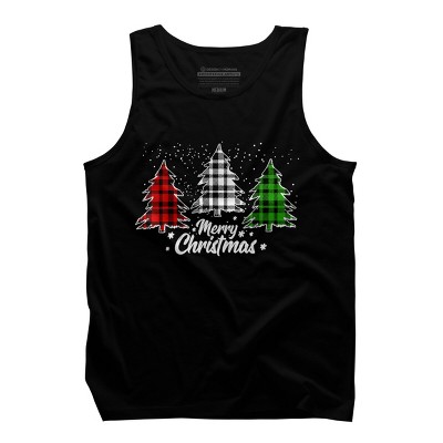 Men's Design By Humans Christmas Tree Buffalo By NekoShop Tank Top