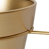 Kate and Laurel Opyd Round Metal Hanging Planter, 19.5" Diameter, Gold - 4 of 4