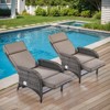 POCASSY Outdoor Recliner Chair, Wicker Adjustable Reclining Patio Lounge Chair with Cushion, Adjustable Backrest and Footrest, Ideal for Pool Deck - 2 of 4