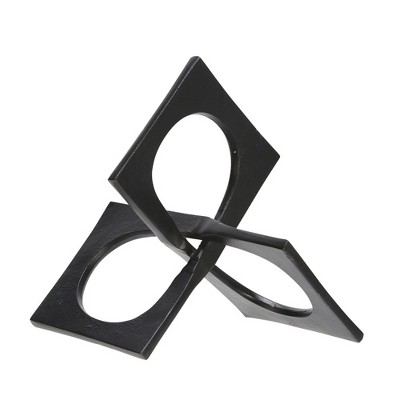 Sagebrook Home Metal Sculpture Decor - Linked Square Design - Abstract Style Design for Decorative Table