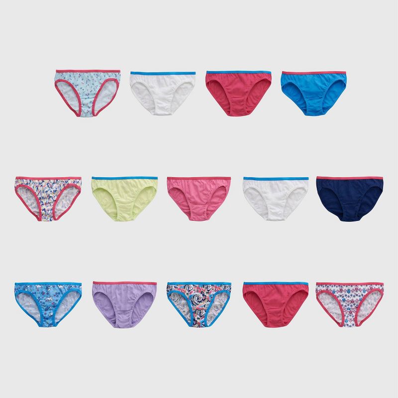Hanes Girls' 14pk Bikini - Colors May Vary, 1 of 7