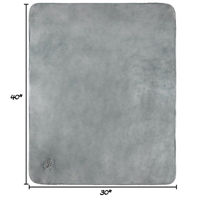 Gray Waterproof Medium Pet Throw Blanket with Faux Shearling