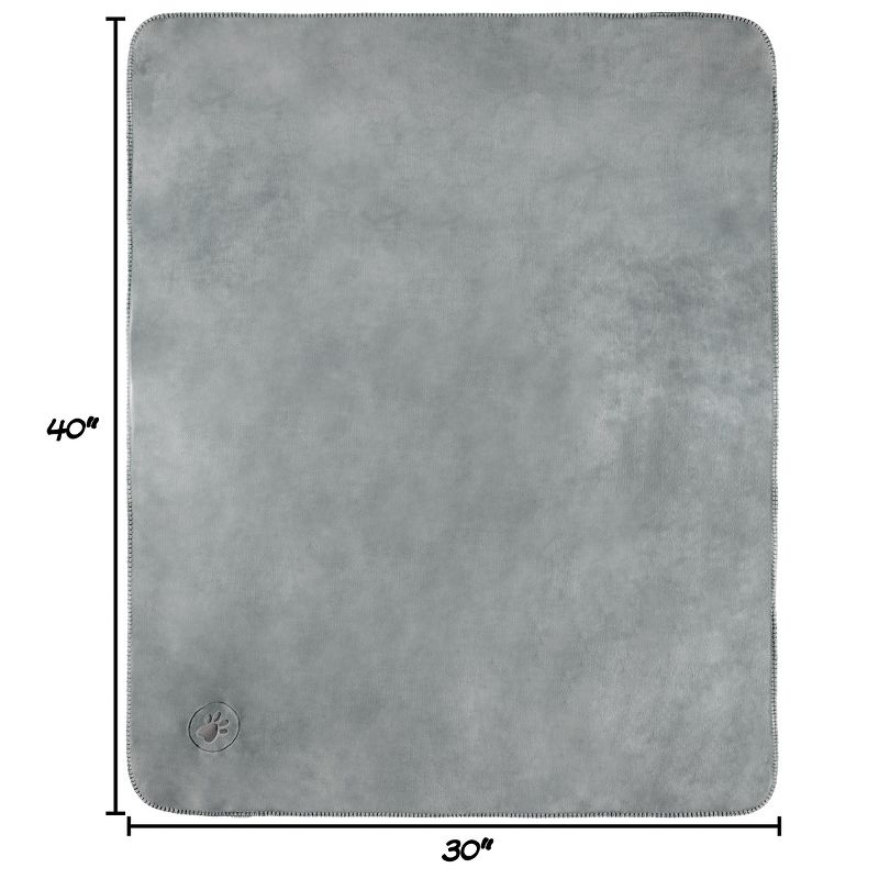 Waterproof Pet Blanket - 30x40-Inch Reversible Fleece Throw Protects Couches, Cars, and Beds from Spills, Stains, and Fur by PETMAKER (Gray), 2 of 9