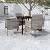 vidaXL 5 Piece Patio Dining Set with Cushions Gray and Black - 31.5" Table Length 4 Items - 2 of 4