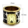 Slickblue Women’s Stainless Steel Ring, Citrine Yellow Synthetic Crystal, Solitaire, Trendy, IP Gold Finish, Size 5-10 - 2 of 4