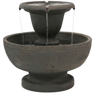 Sunnydaze 25"H Electric Polyresin 2-Tier Streaming Falls Outdoor Water Fountain - 1 of 4