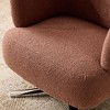 Lyngins Swivel Accent Chairs with Curved Backrest,Upholstered Swivel Reading Chairs with Steel Feet,Linen Sofa Chairs for Bedroom,Living Room - 3 of 4