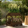 Wooden Wagon Planter Box, 3-Tier Raised Garden Bed, for Vegetables Flowers Herbs, 25" x 21" x 24" - 4 of 4