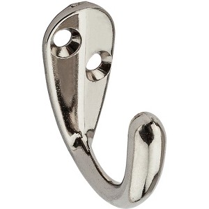 National Hardware 1.47 in. L Nickel Silver Zinc Clothes Hook 35 lb. cap. 2 pk - 1 of 1