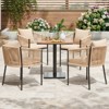 Maggift Patio Seating Sets of 2, Rattan Wicker Patio Furniture Chairs with Cushions for Garden, Deck, Backyard, Poolside, Beige, 18.9"*24.6"*30.5" - 3 of 4