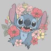 Juniors Lilo & Stitch Floral Distressed Stitch T Shirt - 2 of 4