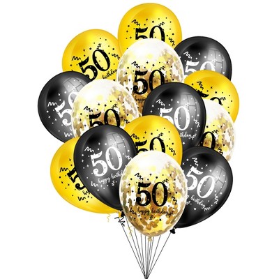 Birthday Party Supplies, 15PCS Latex Balloon Confetti Balloon Set Combination Adult Birthday Party Decorations