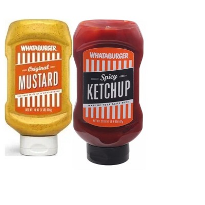 Whataburger Original Mustard and Whataburger Spicy Ketchup