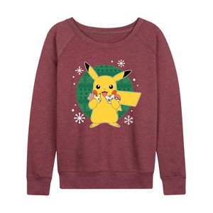 Women's - Pokémon - Official Cookie Taster Lightweight French Terry Wide Neck Long Sleeve Shirt - 1 of 4