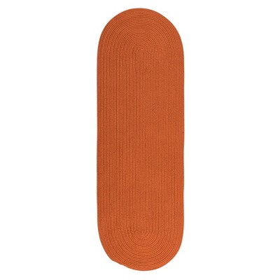 Colonial Mills Tortuga Braided Runner, Orange 2x7, Oval Shape