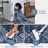 Machine Washable Low Pile Rug - Non-Slip Vintage Geometric Design for Living Room, Bedroom, Dining Room - 4 of 4