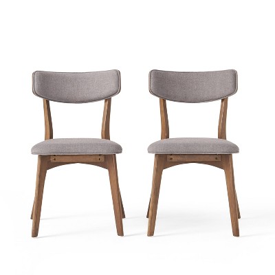 GDFStudio Crystal Rubberwood Upholstered Dining Chairs (Set of 2)