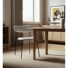 HomeRoots Gray and Black Upholstered Fabric And Metal Open Back Dining Side Chair - 2 of 4