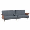 vidaXL Versatile Sofa Bed with Cup Holders in Modern Style and Dark Gray Velvet Fabric for Comfortable Seating and Overnight Stay - 4 of 4