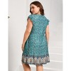 Coolmee Women's Summer Plus Size Casual Dresses Elastic Waist Pleated A Line Ruffle Hem Dress - 2 of 4
