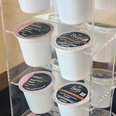 Clear Acrylic Rotating Coffee Pod Carousel Holder for 16 K-Cups