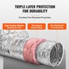 VEVOR Dryer Vent Hose, 4'' Insulated Flexible Duct 25FT Long with 2 Duct Clamps, Heavy-Duty Three Layer Protection, Silver - 4 of 4