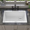 33 in. Drop-in/Undermount Single Bowl Granite Composite Kitchen Sink in Matte White Workstation Sink with Accessories - 2 of 4