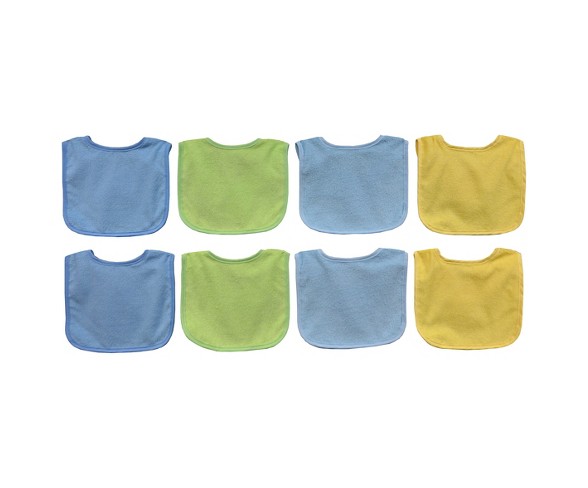 Neat Solutions Pastel 8pk Boy Bib with Water Resistant Core