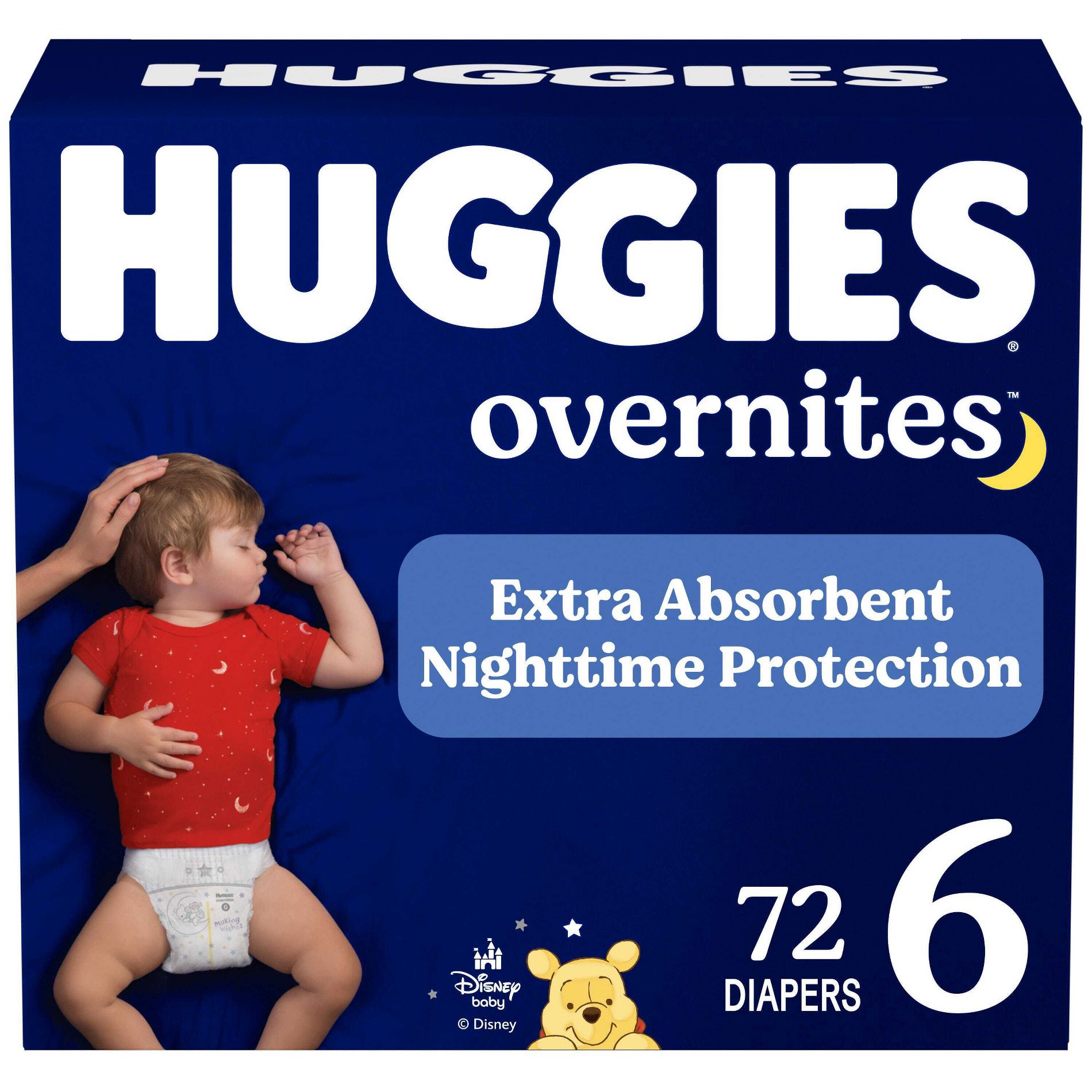 Huggies Overnites Nighttime Baby Diapers  -  Size 6 - 72ct