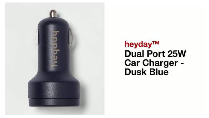 Dual Port 25W Car Charger - heyday&#8482; Dusk Blue, 2 of 5, play video