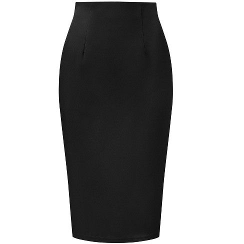 Allegra K Women s Elegant High Wasit Split Hem Work Bodycon Pencil Skirt Target