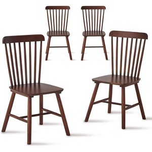 TOBILI 4 pieces of dining chair, Walnut, rubberwood material, dining chair,solid wood chair - 1 of 4