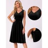 Allegra K Women's Sleeveless Velvet Elegant V Neck A Line Flowy Cocktail Party Midi Dress - 2 of 4