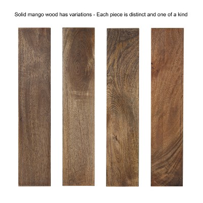 Natural Mango Wood Floating Side Table with Drawer