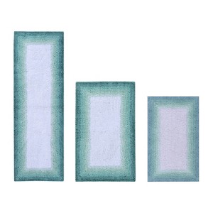Torrent Collection 3 Piece 100% Soft Cotton Tufted Weave Bath Rug Set, Ombre Pattern, Super Soft & Absorbent, Machine Washable Bathroom Mats - 1 of 4