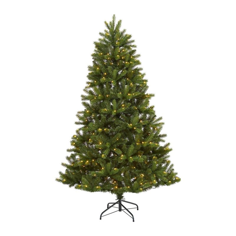 Nearly Natural 6&#39; Pre-Lit LED New Haven Spruce Artificial Christmas Tree Clear Lights, 1 of 9