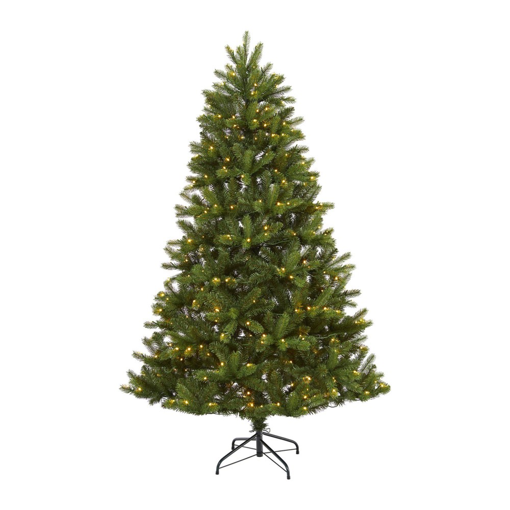 Photos - Garden & Outdoor Decoration Nearly Natural 6' Pre-Lit LED New Haven Spruce Artificial Christmas Tree C