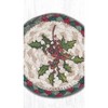 Earth Rugs Festive Holly Coaster – Rustic Christmas Style 5"x5" Durable Table Protector - 3 of 3
