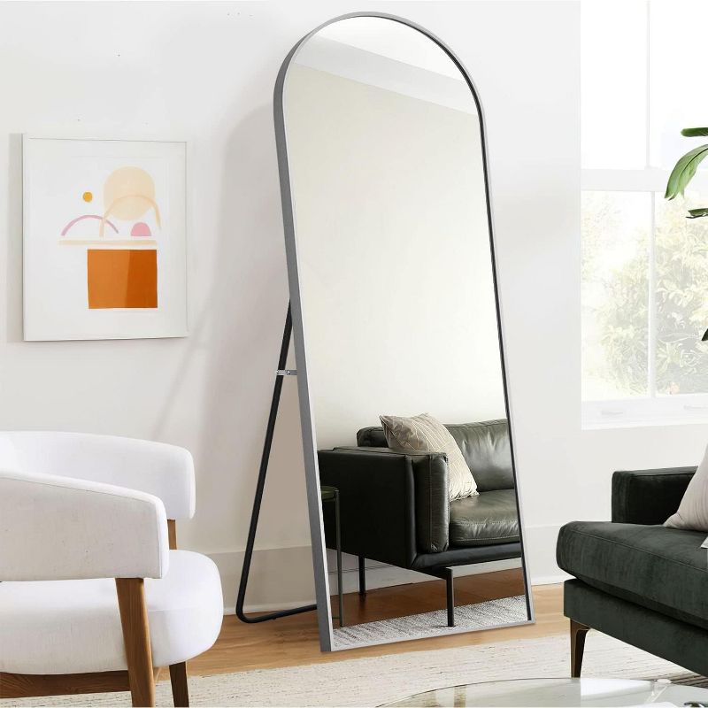 Muse Oversize Floor Mirror,Arch Full Length Mirror With Aluminum Alloy Framed Full Length Mirror for Hanging or Standing-The Pop Home, 3 of 9