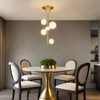 POWLIG Modern 6-Light Gold Pendant Light with White Glass Shades, 12.59 Inch, Pair with G9 bulbs - 2 of 4