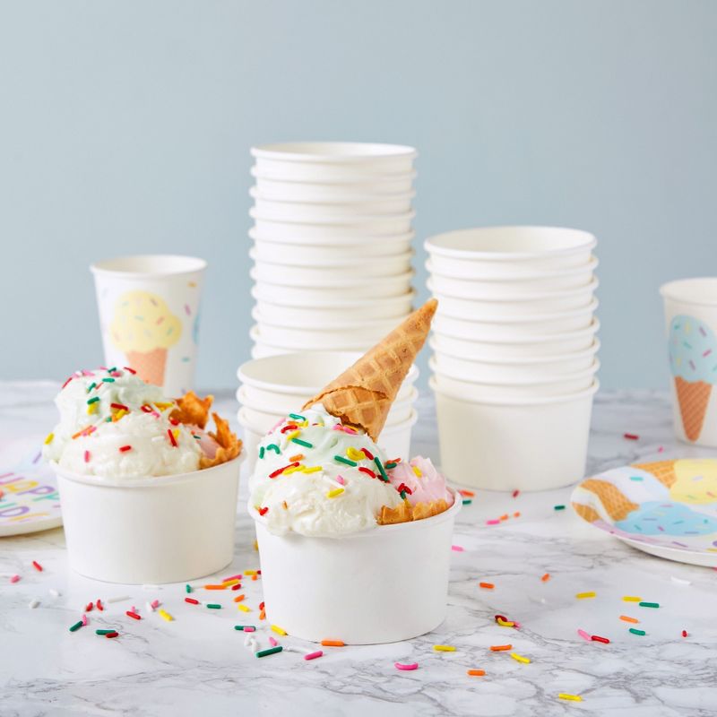 Juvale 100 Pack Disposable Ice Cream Sundae Cups for Frozen Dessert, Yogurt, Fruit Cocktails, 5 oz, 4 of 12