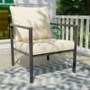 YARDSIGHT Metal Chair with Wicker Backrest & Cushion - Stylish Outdoor Seating for Front Yard, Porch, Deck, Balcony, Backyard & Sunroom” - 2 of 4
