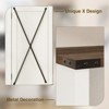 67" Tall Narrow Storage Cabinet with Adjustable Shelves, 5 Tier Skinny Bookshelf, Antique White - 4 of 4