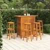 vidaXL Garden Bar Set Natural Wood Solid Acacia Wood Standard Footrest - 2 of 4