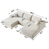 TiramisuBest 107" Cloud Sectional Sofa with Ottoman, Modern Minimalist U-Shaped Deep Seat Couch, Plush Corduroy Upholstery, No Assembly, White - 4 of 4