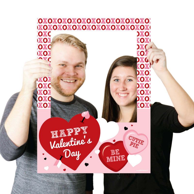 Big Dot of Happiness Conversation Hearts - Valentine's Day Party Selfie Photo Booth Picture Frame & Props - Printed on Sturdy Material, 5 of 8