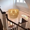 PAKOKULA Modern 5-Light Painted Gold Finish Farmhouse Drum Chandelier with 2-Tier Hand-Woven Rattan Shade - 3 of 4